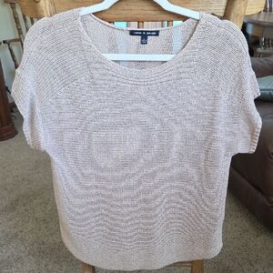 Cable & Gauge Women's Tan Crew Neck Sweater